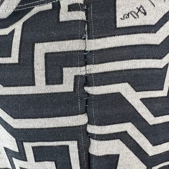 Richard Allan x H&M Black White Midi Skirt Knit Geometric Elastic Waist Medium M - Picture 7 of 11